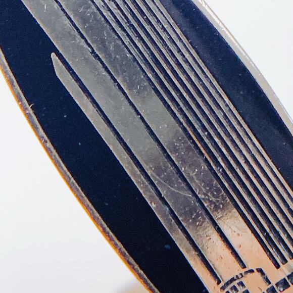 VTG Mid Century Black Cufflinks Tie Bar Chain 3-Piece Set Skyscraper Gold Tone - Picture 6 of 16